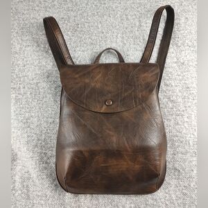 Brown Faux Leather Backpack Vegan